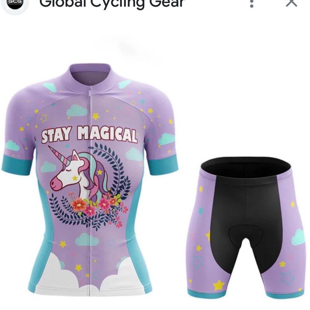 Stay Magical Unicorn Cycling Jersey & Shorts - Lavender